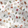 Printed Double Gauze VISBY White / Red